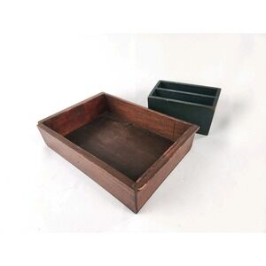 VTG Antique Wood Drawer Tray *Needs Repair* Handmade Small Box Divider